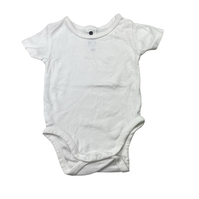 Unisex Dymples, white cotton bodysuit / romper, GUC, size 00,  