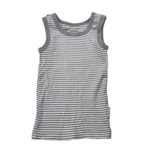 Load image into Gallery viewer, Unisex Anko, grey stripe cotton singlet top, GUC, size 000,  