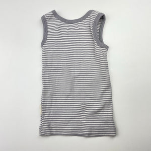 Unisex Anko, grey stripe cotton singlet top, GUC, size 000,  
