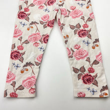 Load image into Gallery viewer, Girls H&amp;M, floral leggings / bottoms, elasticated, GUC, size 1-2,  