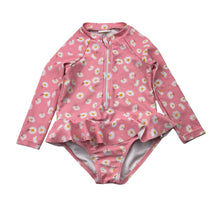 Load image into Gallery viewer, Girls SHEIN, floral long sleeve swim one-piece, EUC, size 1,  