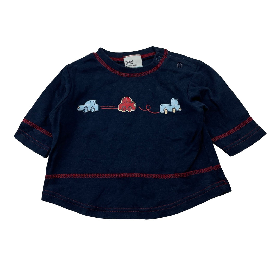 Boys NOW, vintage navy cotton long sleeve top, GUC, size 00,  