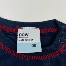 Load image into Gallery viewer, Boys NOW, vintage navy cotton long sleeve top, GUC, size 00,  