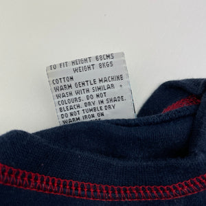 Boys NOW, vintage navy cotton long sleeve top, GUC, size 00,  