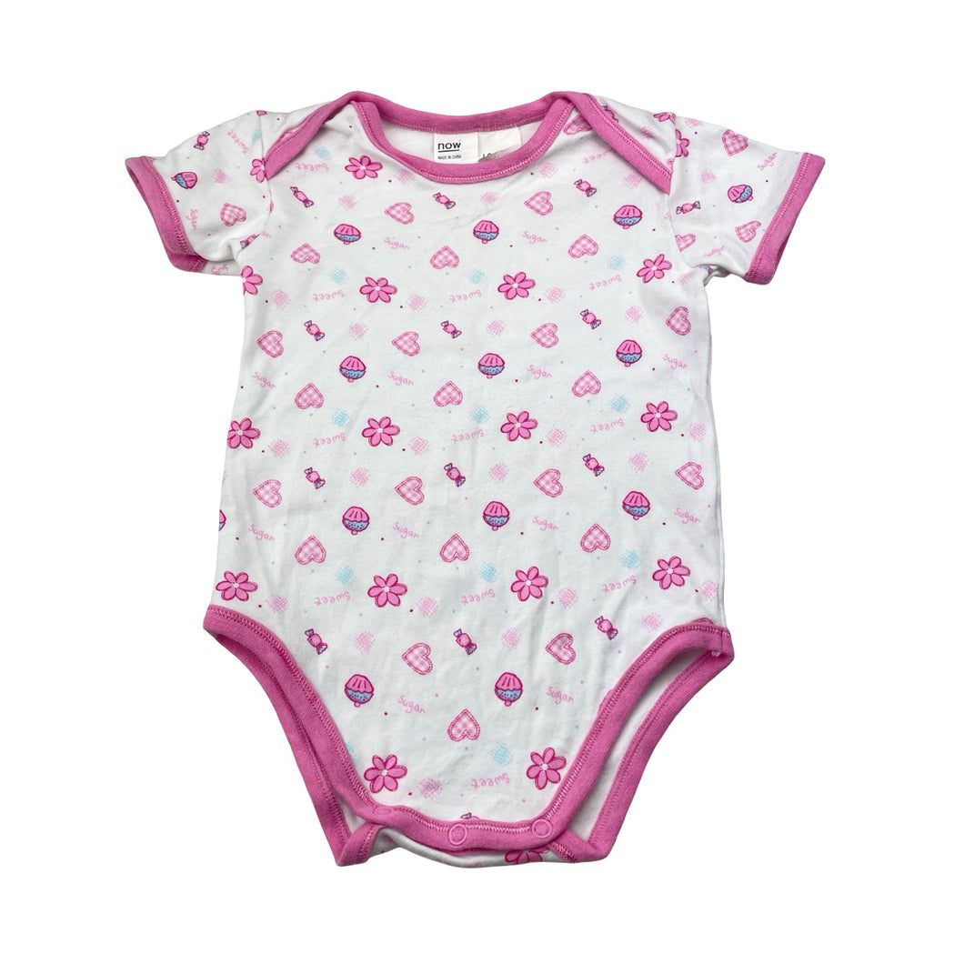 Girls NOW, cotton bodysuit / romper, GUC, size 0,  