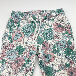 Girls Target, floral fleece-lined track pants, elasticated, FUC, size 1,  