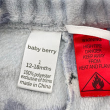 Load image into Gallery viewer, Unisex Baby Berry, fleece winter pyjama pants, foxes, FUC, size 1,  