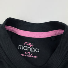 Load image into Gallery viewer, Girls Mango, black cotton long sleeve tee / top, EUC, size 2,  