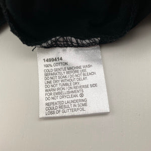 Girls Mango, black cotton long sleeve tee / top, EUC, size 2,  