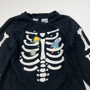 Boys Brilliant Basics, long sleeve pyjama top, skeleton, EUC, size 2,  