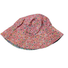 Load image into Gallery viewer, Girls floral, reversible sun hat, EUC, size 3-5,  