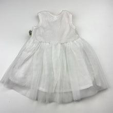 Load image into Gallery viewer, Girls embellished, white party dress, GUC, size 0, L: 32cm