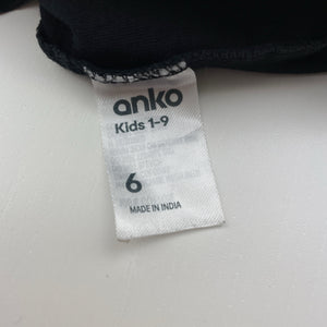 Unisex Anko, black cotton te / top, EUC, size 6,  