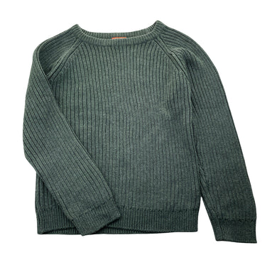 Boys Tilt, khaki ribbed knit sweater / jumper, armpit to armpit: 35cm, armpit to cuff: 33cm, EUC, size 7-8,  