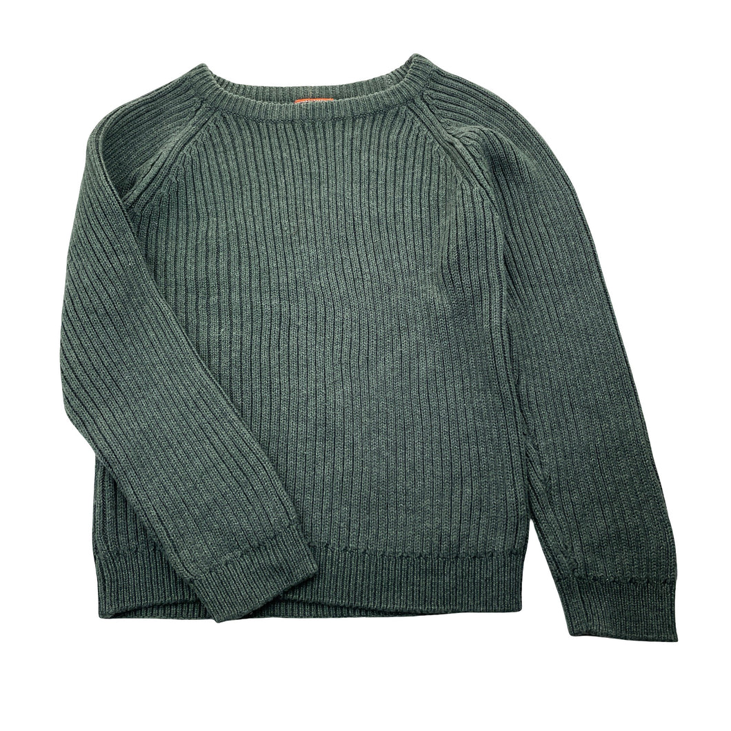 Boys Tilt, khaki ribbed knit sweater / jumper, armpit to armpit: 35cm, armpit to cuff: 33cm, EUC, size 7-8,  