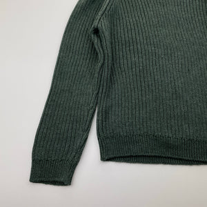 Boys Tilt, khaki ribbed knit sweater / jumper, armpit to armpit: 35cm, armpit to cuff: 33cm, EUC, size 7-8,  