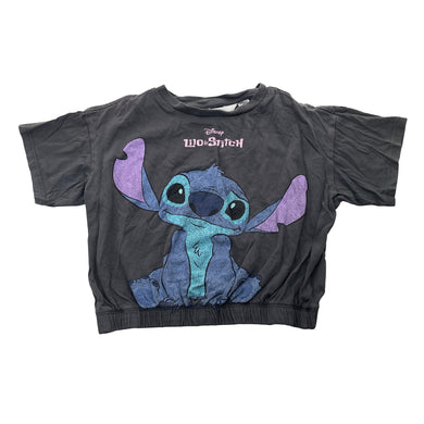 Girls H&M, Disney Lilo & Stitch cropped cotton tee, FUC, size 9-10,  