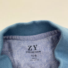 Load image into Gallery viewer, Boys ZY Collection, blue polo shirt top, GUC, size 7-8,  