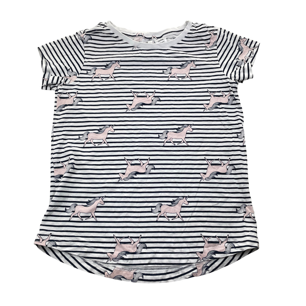 Girls Target, cotton pyjama tee / top, unicorns, GUC, size 10,  