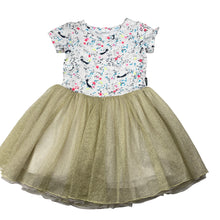 Load image into Gallery viewer, Girls Bonds, stretch cotton &amp; tulle dress, stars, EUC, size 3, L: 50cm