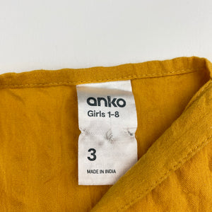 Girls Anko, lightweight cotton overalls / shortalls, GUC, size 3,  