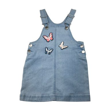 Girls Anko, stretch denim overalls dress / pinafore, EUC, size 3, L: 52cm