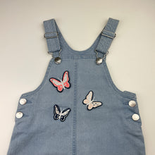 Load image into Gallery viewer, Girls Anko, stretch denim overalls dress / pinafore, EUC, size 3, L: 52cm