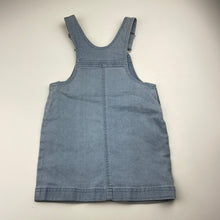 Load image into Gallery viewer, Girls Anko, stretch denim overalls dress / pinafore, EUC, size 3, L: 52cm