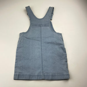 Girls Anko, stretch denim overalls dress / pinafore, EUC, size 3, L: 52cm