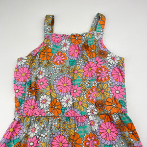 Girls Anko, colourful floral cotton summer playsuit, EUC, size 3,  