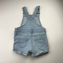 Load image into Gallery viewer, Girls Target, stretch denim overalls / shortalls, FUC, size 3,  