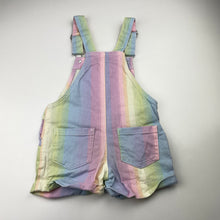 Load image into Gallery viewer, Girls Anko, colourful stretch cotton overalls / shortalls, EUC, size 3,  