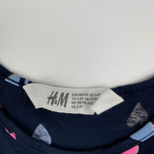 Load image into Gallery viewer, Girls H&amp;M, navy cotton summer dress, EUC, size 3-4, L: 53cm