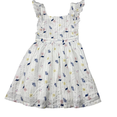 Girls Anko, cotton lined, metallic stripe floral dress, NEW, size 3, L: 58cm