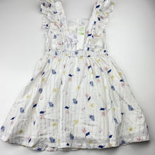 Load image into Gallery viewer, Girls Anko, cotton lined, metallic stripe floral dress, NEW, size 3, L: 58cm