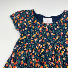 Load image into Gallery viewer, Girls Mango, navy floral cotton dress, EUC, size 3, L: 48cm