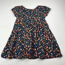 Load image into Gallery viewer, Girls Mango, navy floral cotton dress, EUC, size 3, L: 48cm