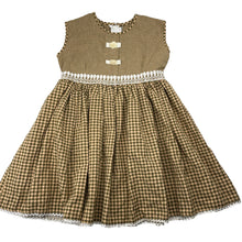 Load image into Gallery viewer, Girls vintage, checked sleeveless dress, EUC, size 4, L: 52cm