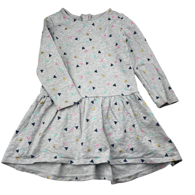 Girls Target, cotton long sleeve dress, EUC, size 3, L: 48cm at front