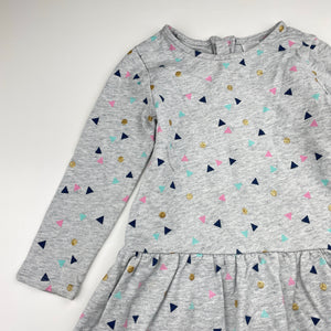 Girls Target, cotton long sleeve dress, EUC, size 3, L: 48cm at front