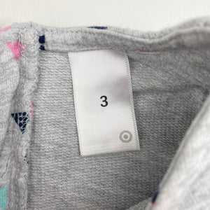 Girls Target, cotton long sleeve dress, EUC, size 3, L: 48cm at front