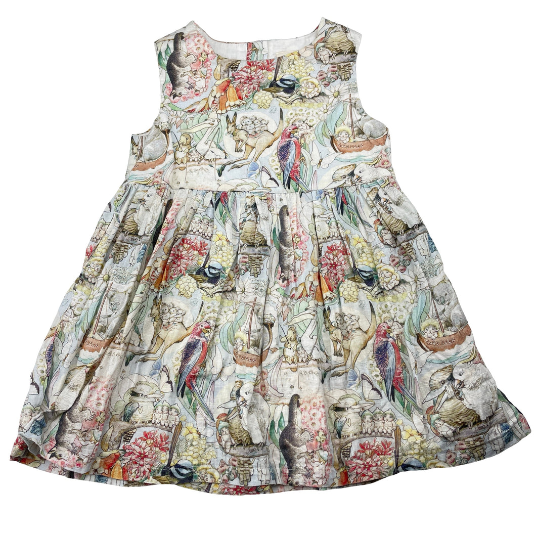 Girls May Gibbs, Gumnut Babies lightweight cotton dress, EUC, size 3, L: 48cm