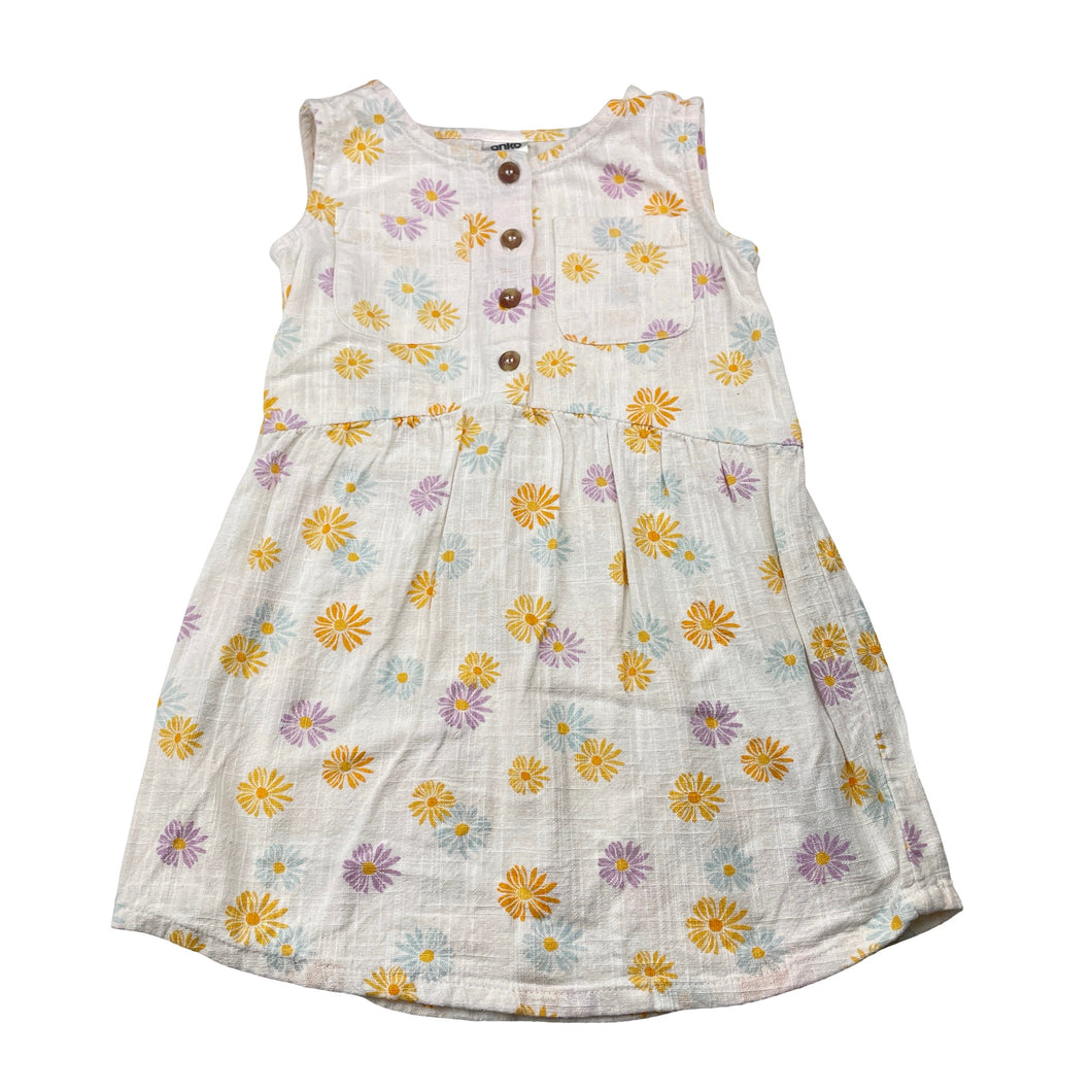Girls Anko, floral cotton summer dress, EUC, size 3, L: 48cm