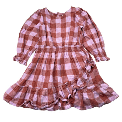 Girls Cotton On, viscose / linen long sleeve dress, EUC, size 3, L: 51cm