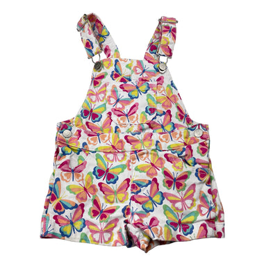 Girls Anko, colourful stretch cotton overalls / shortalls, light mark on bottom, FUC, size 2,  