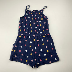 Girls KIKD, navy cotton summer playsuit, GUC, size 3,  