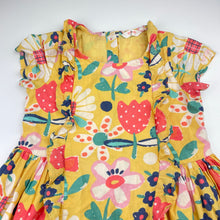 Load image into Gallery viewer, Girls Jack &amp; Milly, lined colourful floral cotton dress, GUC, size 4, L: 56cm