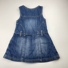 Load image into Gallery viewer, Girls Adams, vintage embroidered denim dress (light mark on back), FUC, size 3, L: 46cm