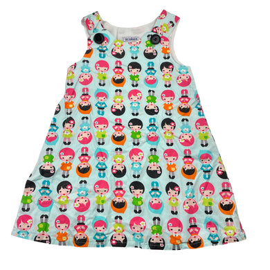 Girls Scoken, handmade cotton dress, armpit to armpit: 28cm, GUC, size 3-4, L: 52cm