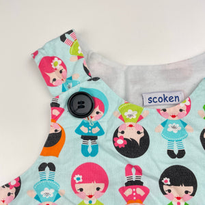 Girls Scoken, handmade cotton dress, armpit to armpit: 28cm, GUC, size 3-4, L: 52cm